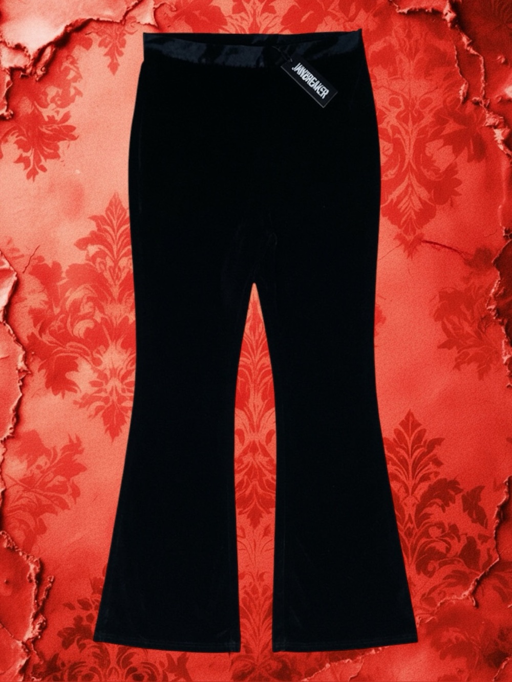Jawbreaker NWT Retro Glam Corporate Goth Velvet High Waisted Flare Pants 12/14